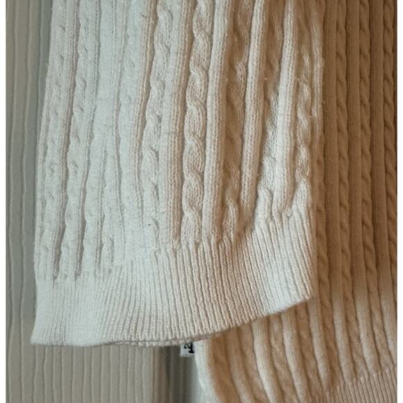 Lauren Ralph Lauren Women's Cable Knit V-Neck Sweater White Size XL - Picture 5 of 8
